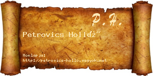 Petrovics Holló névjegykártya